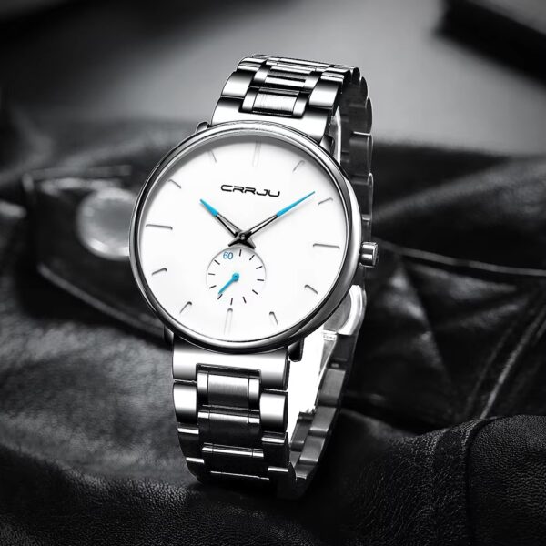 Crrju 2150 Watch For Men – Silver White