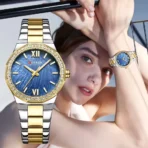 Curren 9103 Watch For Women – Gold Blue - Image 2