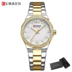 Curren 9103 Watch For Women – Gold White - Image 2