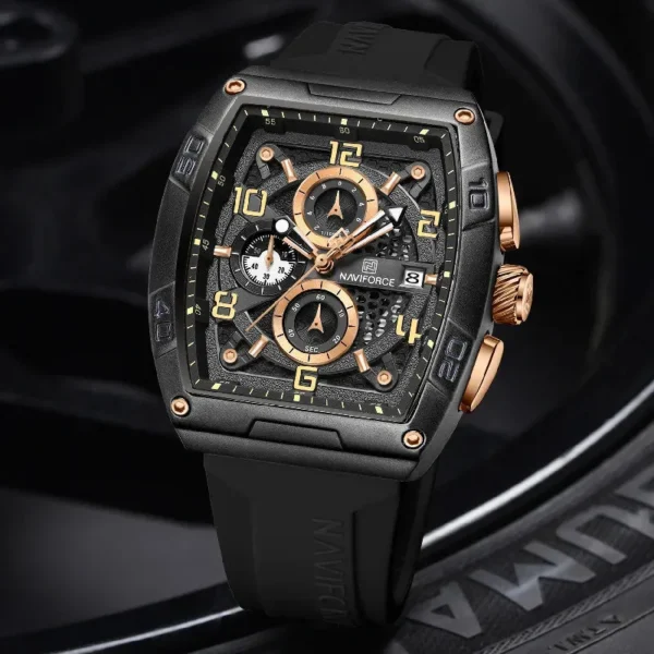 Naviforce 8052 Original Watch For Men – Black Rose