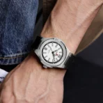 Naviforce 9233 Leather Wrist Watch For Men- Black White - Image 2