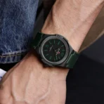 Naviforce 9233 Leather Wrist Watch For Men- Green - Image 2