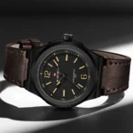 Naviforce 9233  Leather Wrist Watch For Men-Coffee - Image 2