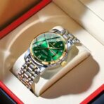 Poedagor 936 Original watch Golden Silver and Green Dial
