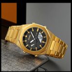 SKEIME 1816 Dual Time Show Watch For Men - Golden - Image 2