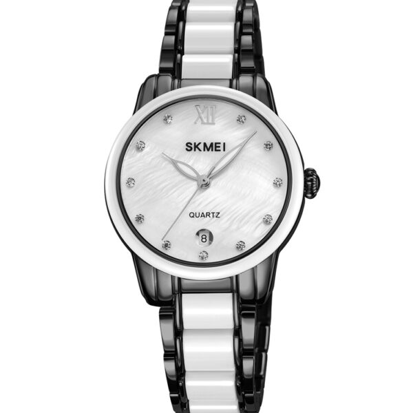 SKMEI 2175  WOMEN CERAMIC ALLOY LUXURY FASHION WATERPROOF WATCH