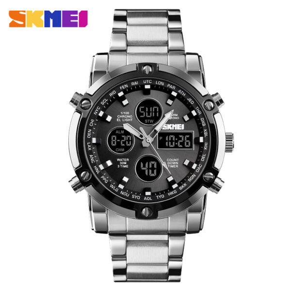 Skmei 1389  Watch  For Men – Silver Black