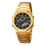SKEIME 1816 Dual Time Show Watch For Men - Golden