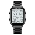 Skmei 1888 Digital Wrist Watch- Black Chain and Silver Dial