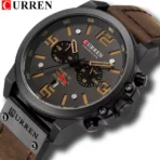 Orginal Curren 8314 Leather Wrist Watch For Men – Black-Brown - Image 2