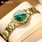 CURREN 9100 Ladies Watch-Gold Green - Image 2