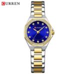 CURREN 9100 Ladies Watch - Silver Golden and Blue
