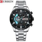 Curren 8402 Stainless Steel Luminous Dial with Chronograph Men watch