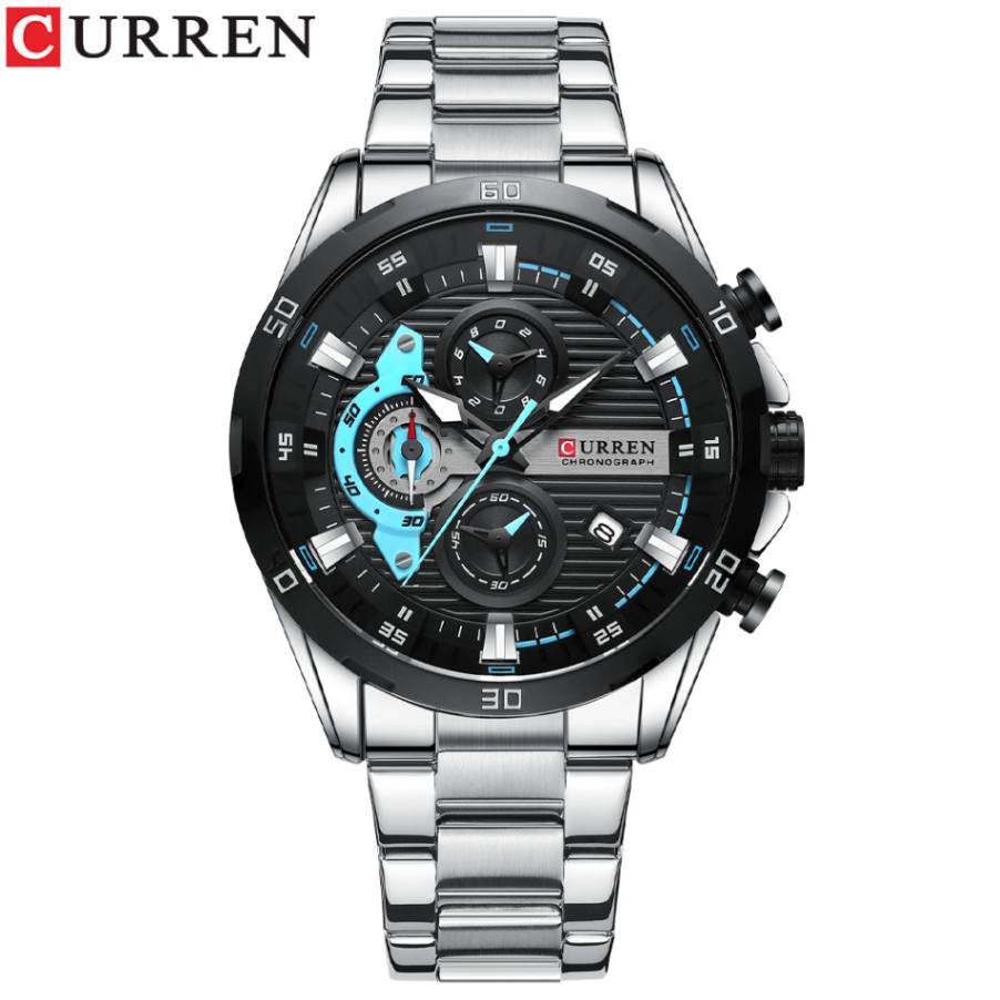 Curren 8402 Stainless Steel Luminous Dial with Chronograph Men watch