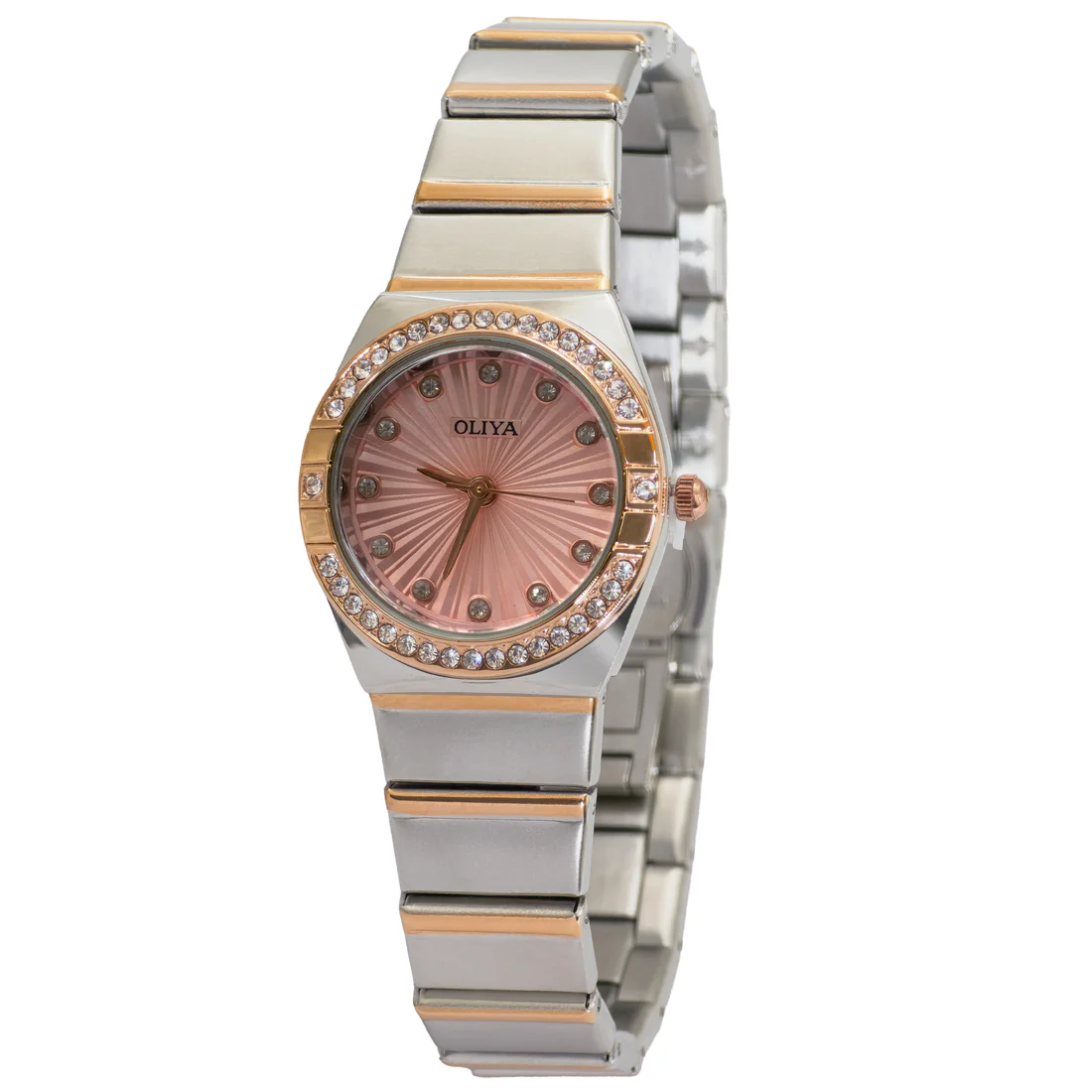 oliya 889 watch for woman Original 889 Oliya Watch For Woman Stone Silver and Pink - Image 1