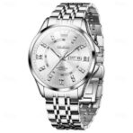 Olevs 3620 Watch For Men – Full Silver(Chain & Dial) - Image 2