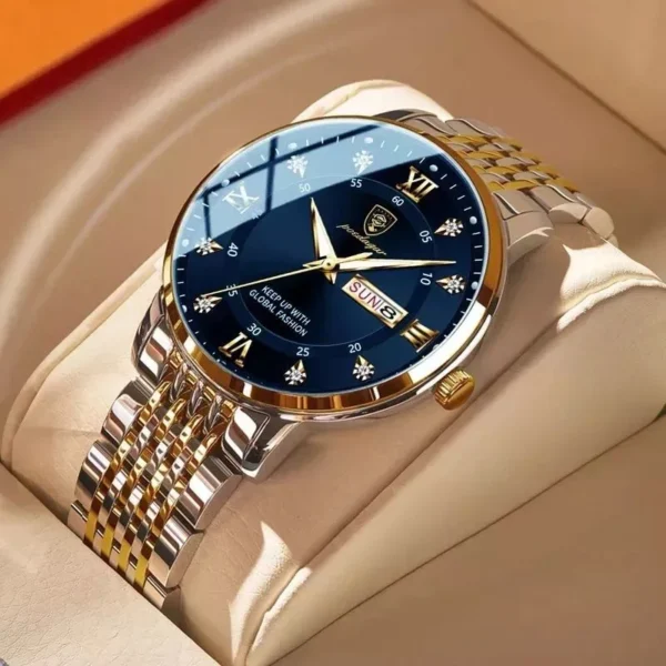 Poedagar 836 Watch – Gold Blue For Men