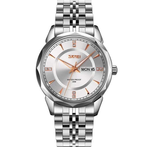 Skmei 9268 Watch For Mens-Full Silver (Chain & Dial )