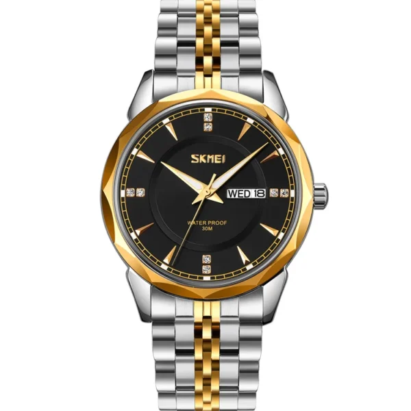 Skmei 9268 Watch For Mens-Silver Golden and Black