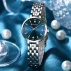 Curren 9106 Silver Blue Watch For Women - Image 2