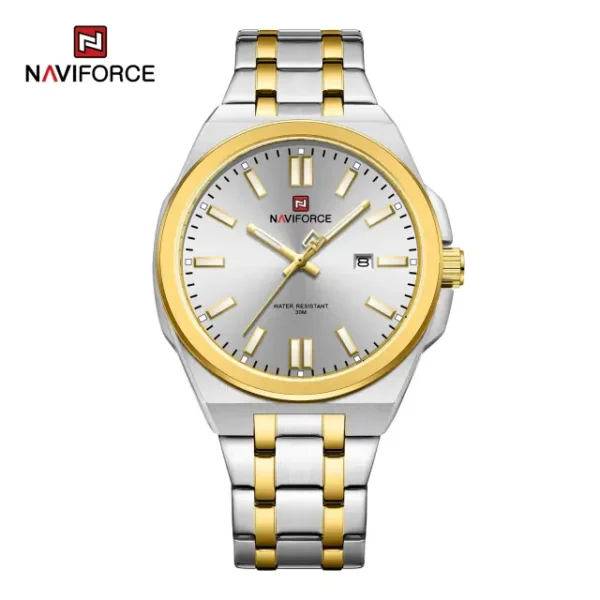Naviforce 9226 Watch  For Men - Sliver Gold