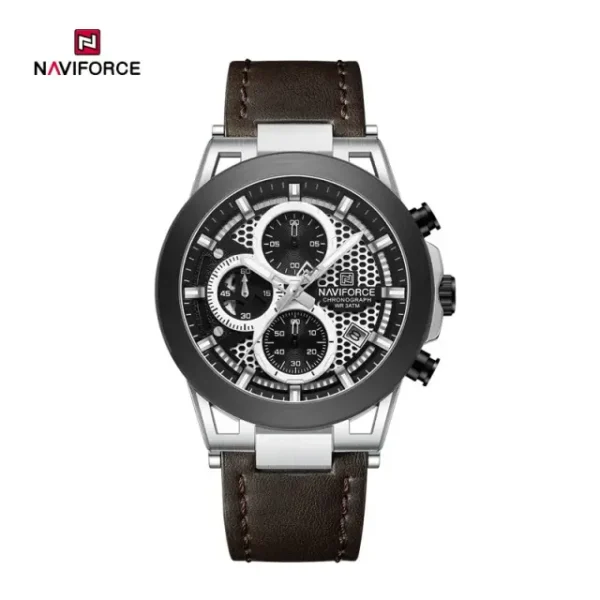 Naviforce 8073 Watch For Men - White Coffee