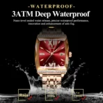 Poedagar 795 Watch For Woman-Rose Gold and Red - Image 2