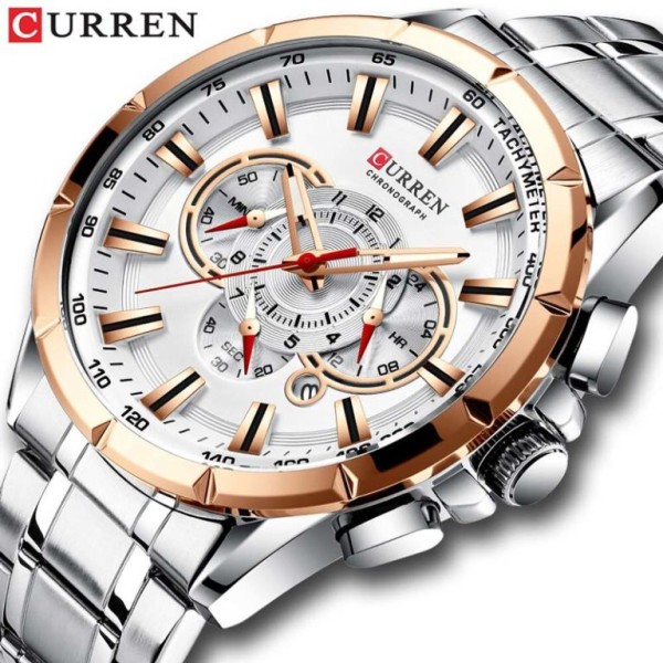 CURREN 8363 Original Watch for Men - Full Silver