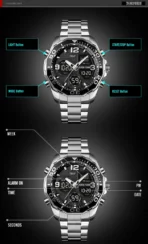 SKMEI 1649 Digital Analog Watch For Men-Silver - Image 2