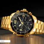 SKMEI 1649 Digital Analog Watch  For Men-Golden Black - Image 2