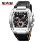 SKMEI 9357 Watch For Men-Silver Black