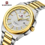Naviforce 9212 Watch For Men- Silver Gold - Image 3