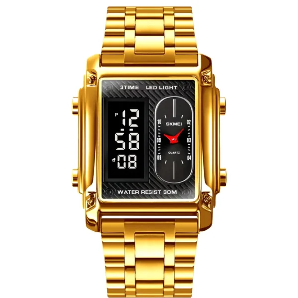 SKMEI 1868 Multiple Time Digital Watch For Watch For Men-Golden