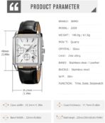 SKMEI 2339 Chronograph Watch For Men-Silver White Black Leather - Image 3