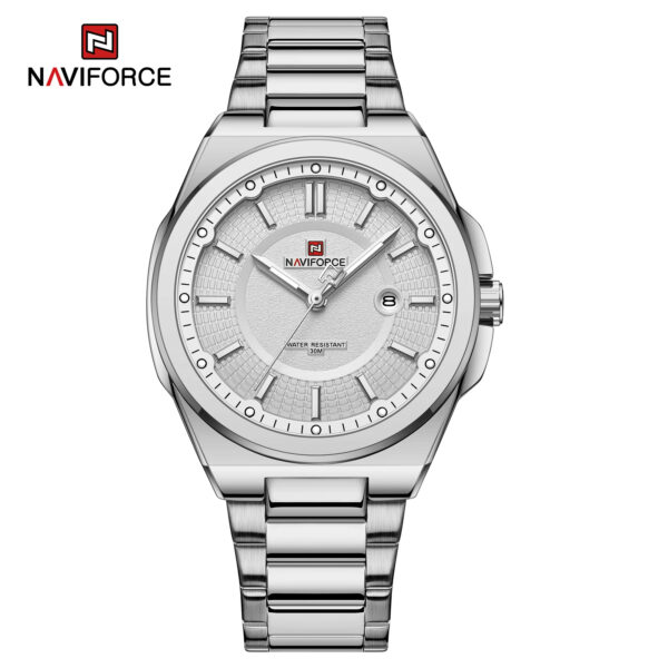 Naviforce 9212 Watch For Men- Silver White