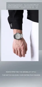 Naviforce 9212 Watch For Men- Silver White - Image 3