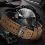 Orginal Curren 8314 Leather Wrist Watch For Men–Brown and Gray - Image 3