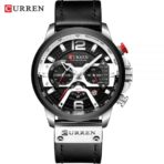 Curren 8329 Watch For Men-Silver Black