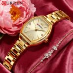 Curren 9112 Orginal Watch For Woman-Full Golden - Image 3