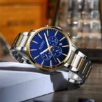 Curren 8435 Orginal Watch For Watch-Golden Silver and Blue - Image 3