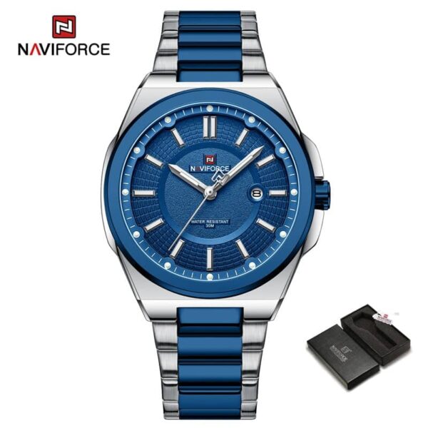 Naviforce 9212 Watch For Men- Silver Blue