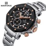Naviforce 8065 Watch For Men- Silver Golden - Image 2