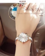 OLEVS 5872 Orginal Ceramic Watches For Woman-White - Image 2