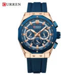 Curren 8464 Orginal Watch  For Men-Rose Blue - Image 3