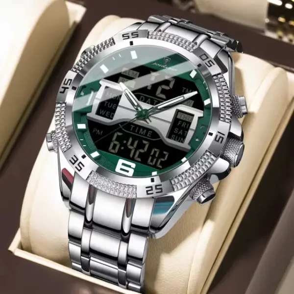 Poedagar103 Orginal Watch For Men-Silver Green