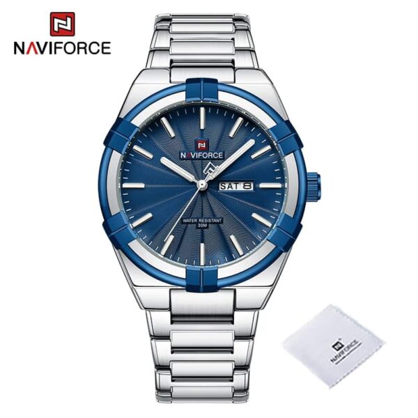 Naviforce nf 9218-Silver Blue Watch